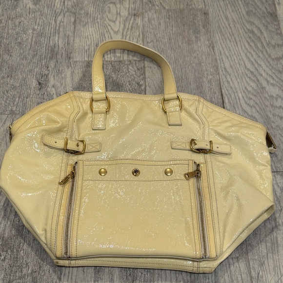 YSL Saint Laurent cream downtown leather Rive Gauche bag - Picture 3 of 11